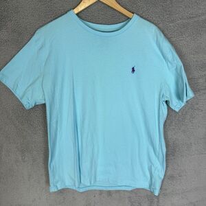 S Polo Ralph Lauren Shirt Mens L‎ Blue Short Sleeve Classic Fit Crewneck Tee